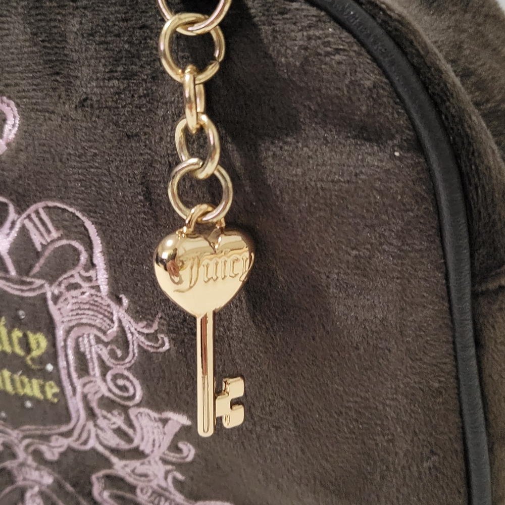 Juicy Couture Dark Brown Crossbody Bag with Gold Key Charm - Picture 2 of 13